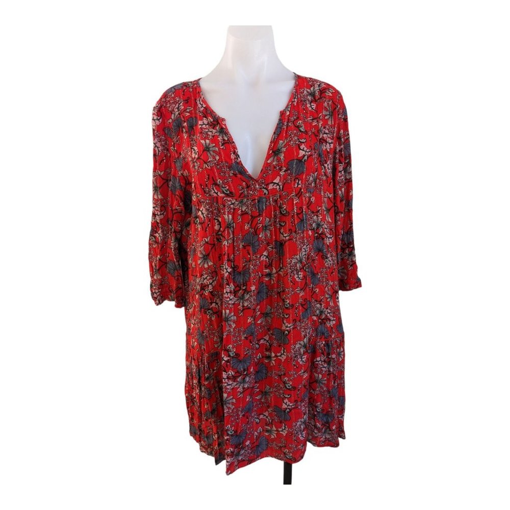 Floral Red Dress